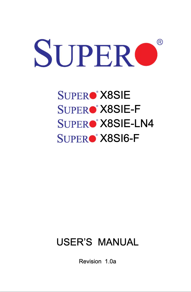 Image de la première page du manuel de l'appareil MBD-X8SIE-F-O