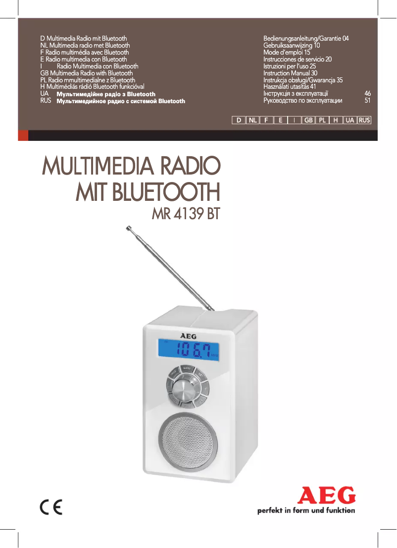 Página 1 del manual Manual de usuario AEG MR 4139 BT