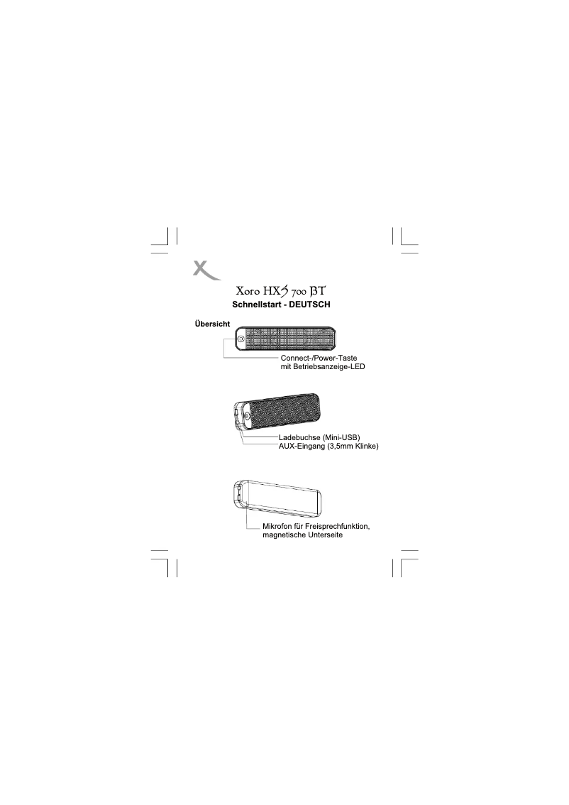 Page n°1 - Manuel utilisateur Xoro HXS 700 BT