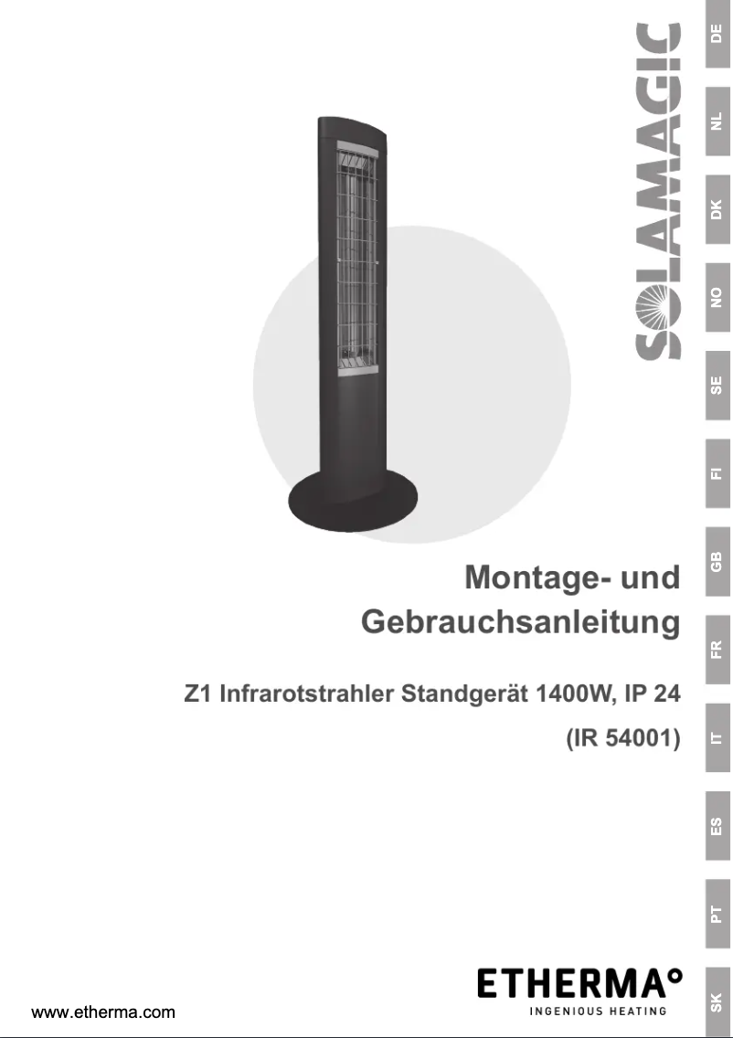 Page n°1 - Manuel utilisateur Etherma Solamagic SM-Z1-1400-W