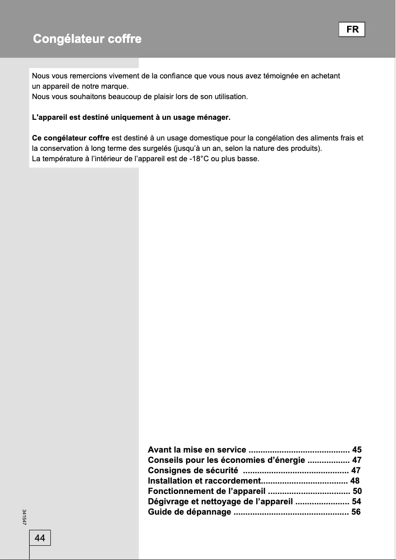 Image de la première page du manuel de l'appareil FH401W