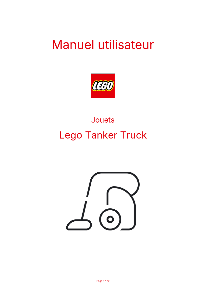 Page n°1 - Manuel utilisateur Lego Tanker Truck
