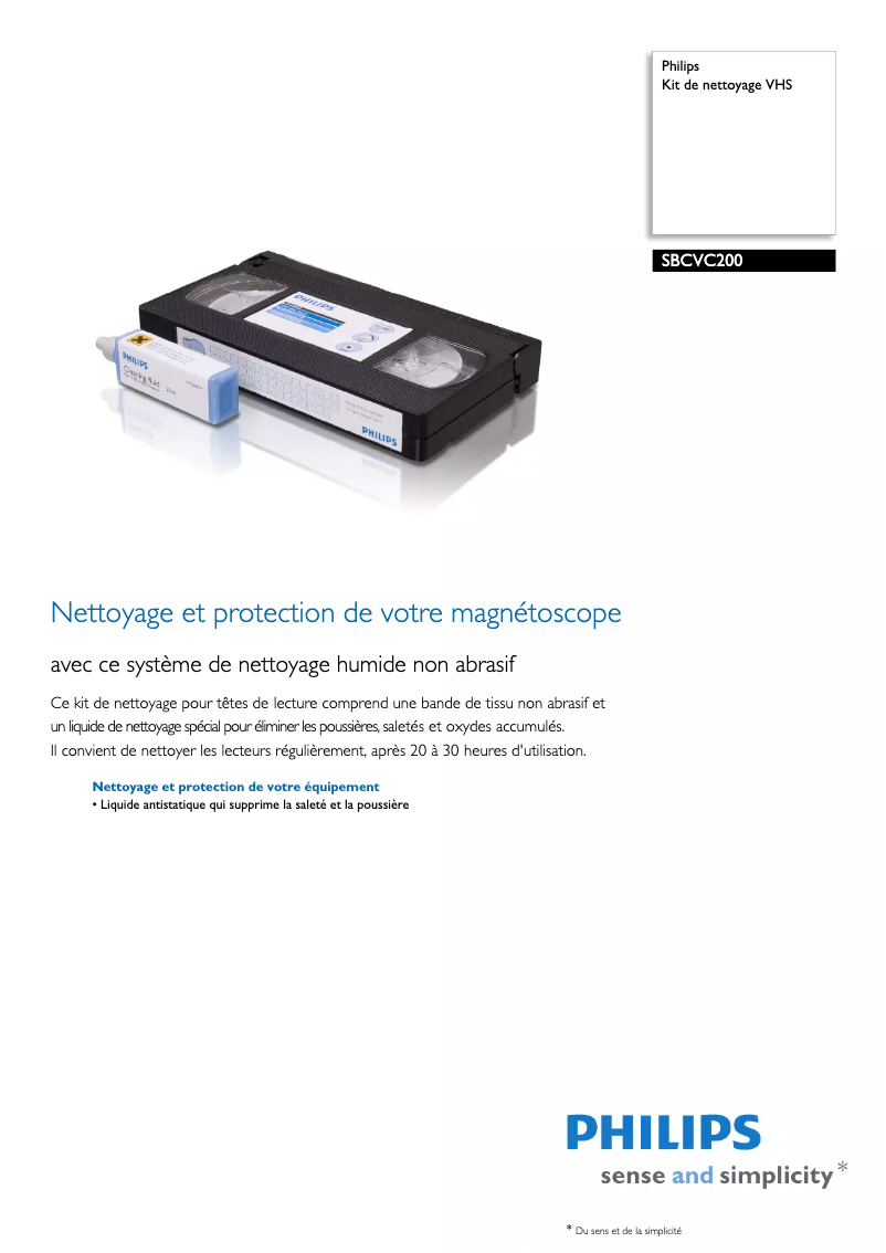 Page n°1 - Manuel utilisateur Philips SBCVC200