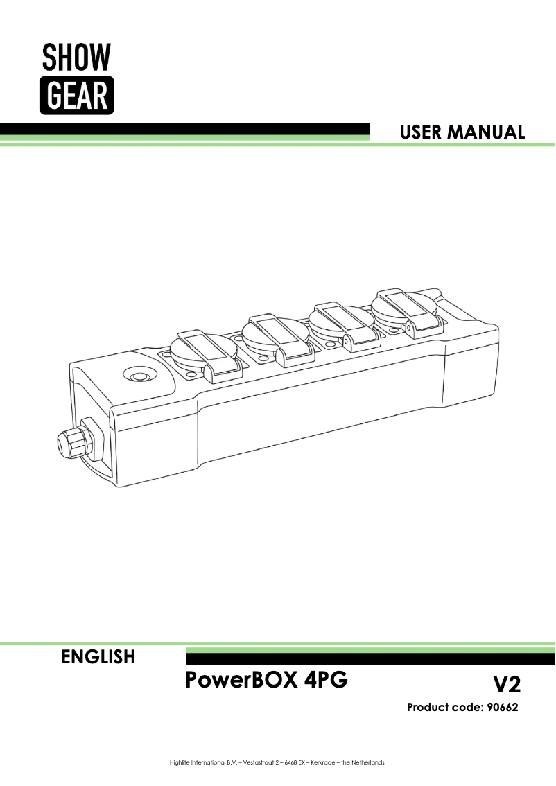 Page 1 de la notice Manuel utilisateur Showtec PowerBOX 4PG