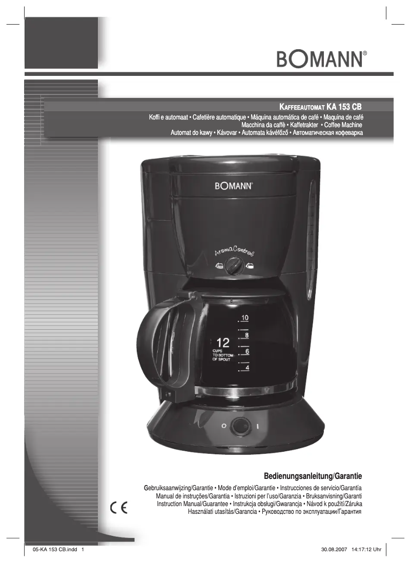 Page 1 de la notice Manuel utilisateur Bomann KA 153 CB