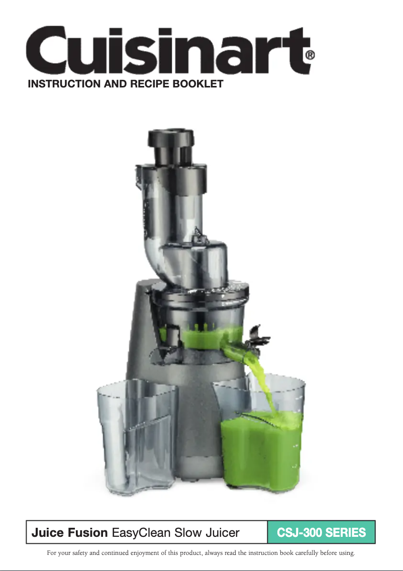 Page n°1 - Manuel utilisateur Cuisinart CSJ-300
