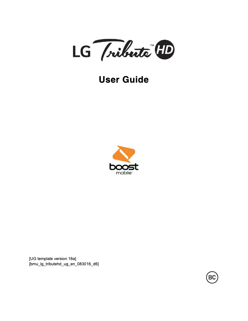 Image de la première page du manuel de l'appareil Tribute HD