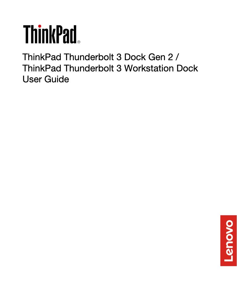 Image de la première page du manuel de l'appareil ThinkPad Thunderbolt 3 Gen 2