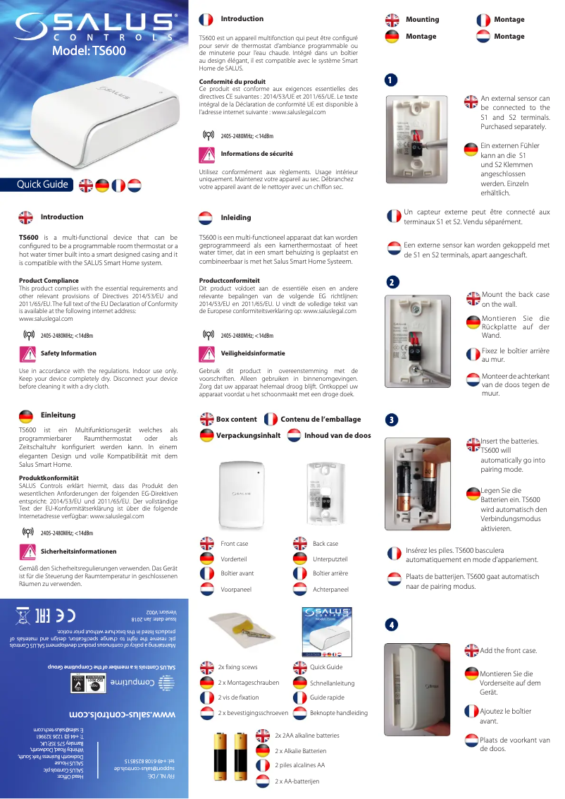 Image de la première page du manuel de l'appareil TS600