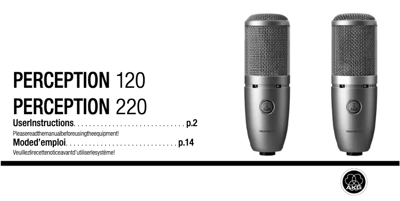 Page 1 de la notice Manuel utilisateur AKG Perception 120