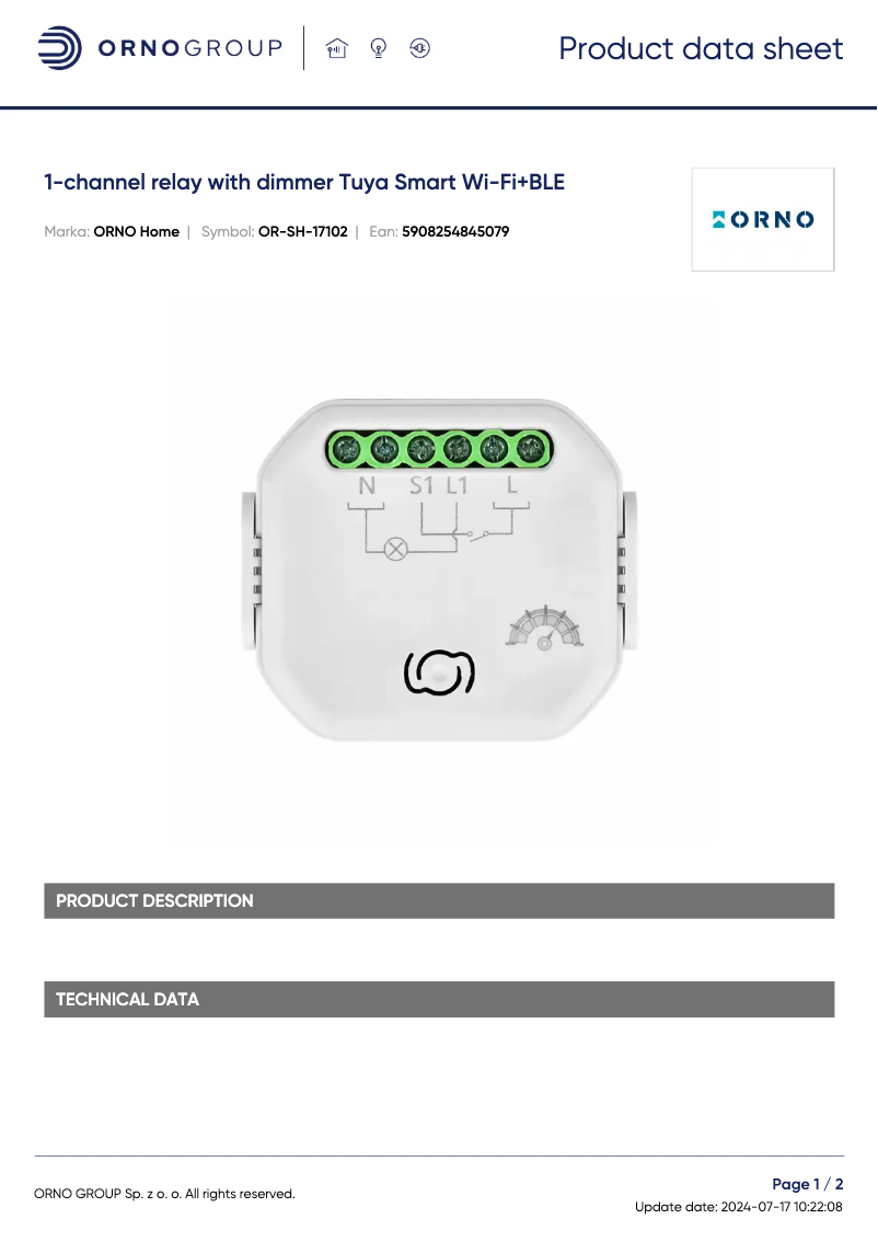 Image de la première page du manuel de l'appareil OR-SH-17102