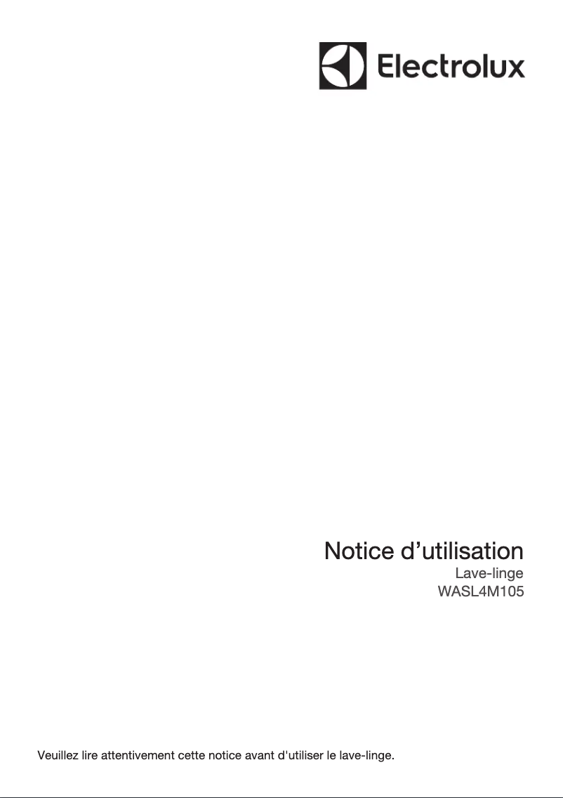 Page 1 de la notice Manuel utilisateur Electrolux WASL4M105
