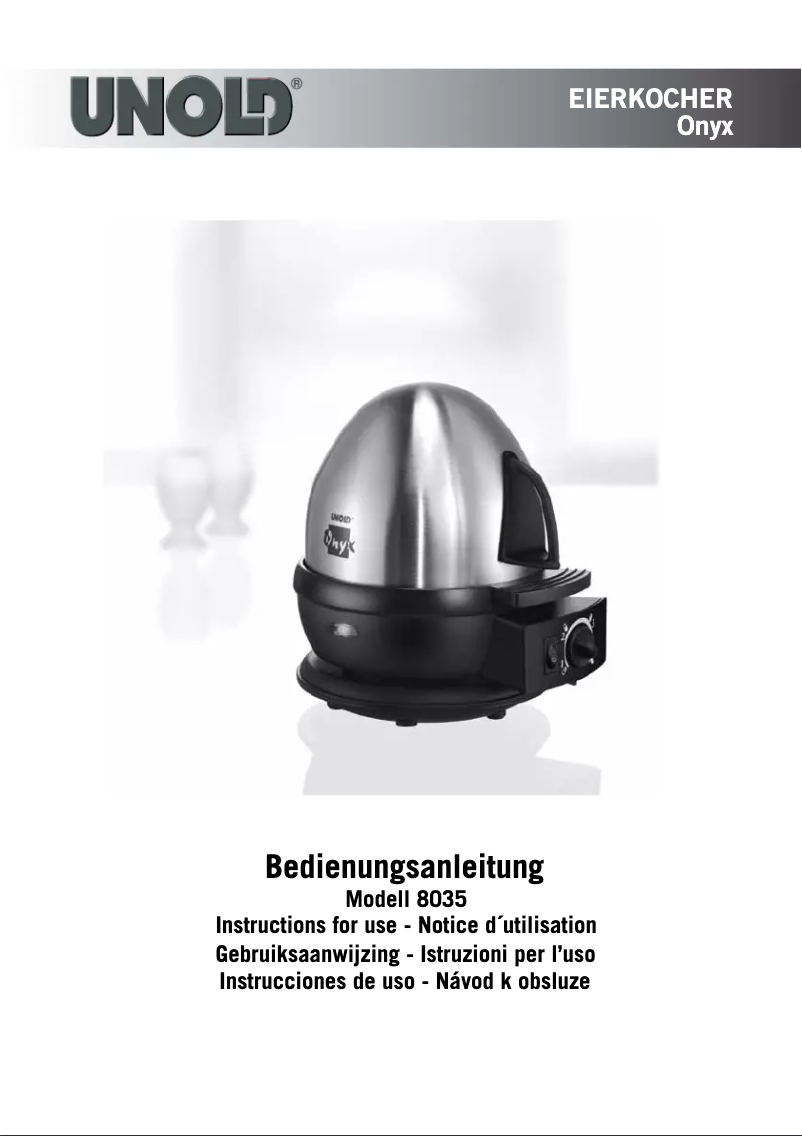 Image de la première page du manuel de l'appareil 8025 Onyx
