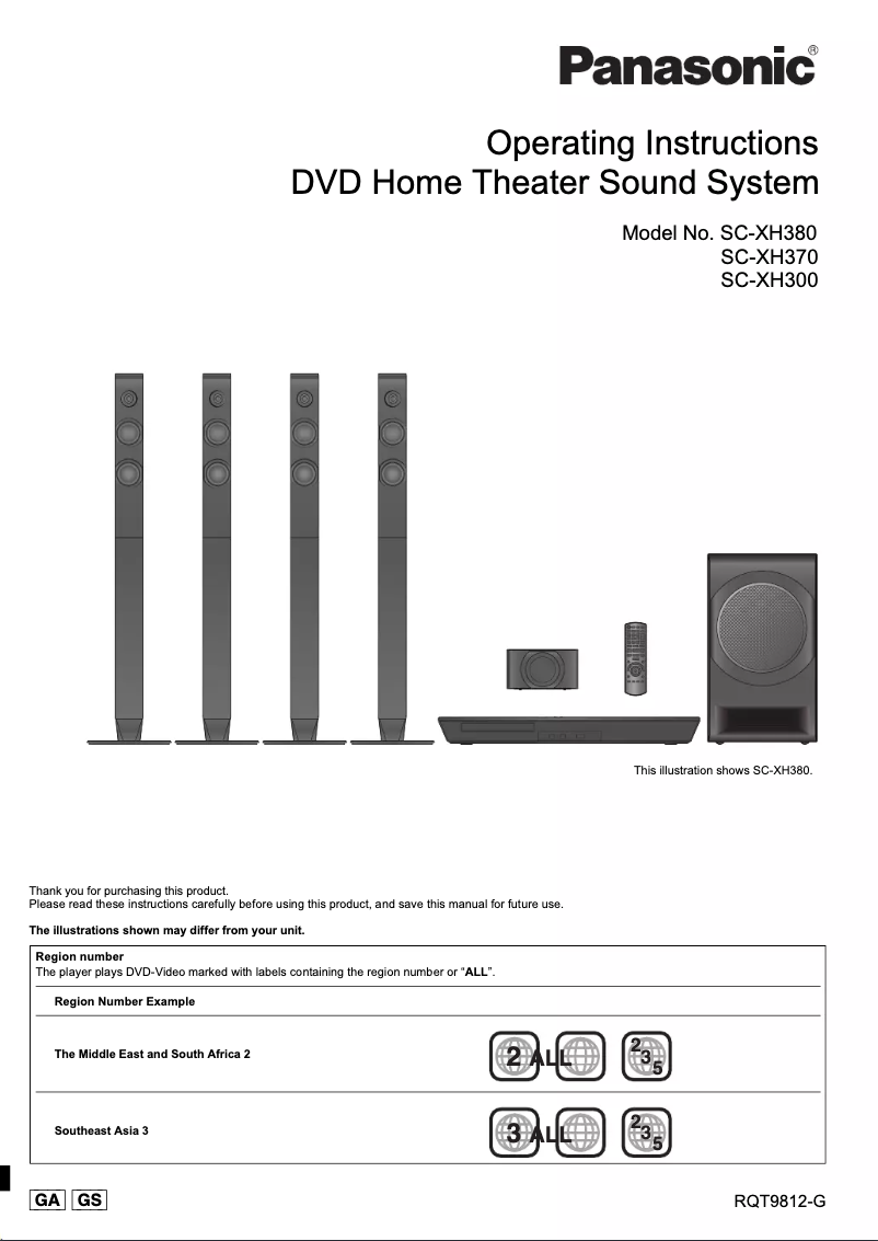 Page 1 de la notice Manuel utilisateur Panasonic SC-XH300