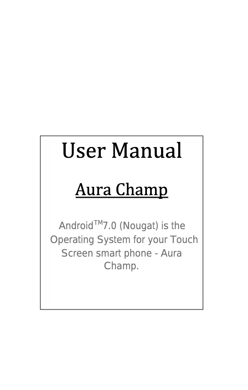 Page 1 de la notice Manuel utilisateur Karbonn Aura Champ