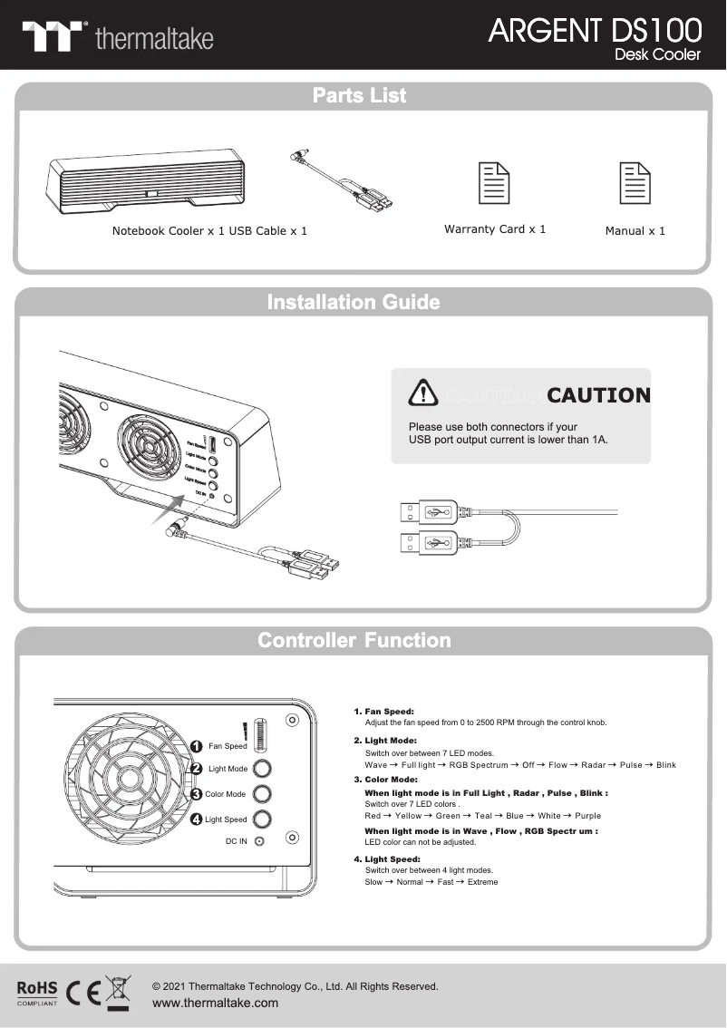 Page n°1 - Manuel utilisateur Thermaltake ARGENT DS 100