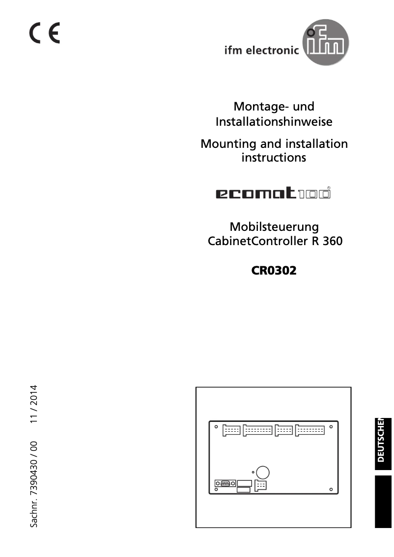Page n°1 - Manuel utilisateur IFM CR0302