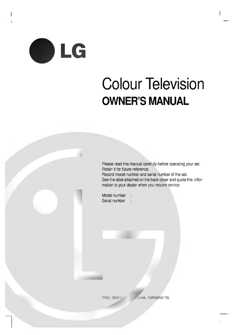 Page n°1 - Manuel utilisateur LG RT-29FB55V