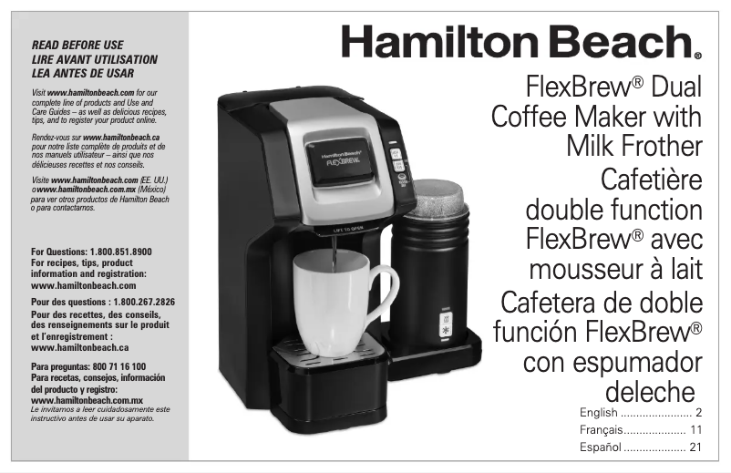 Página 1 del manual Manual de usuario Hamilton Beach FlexBrew 49949