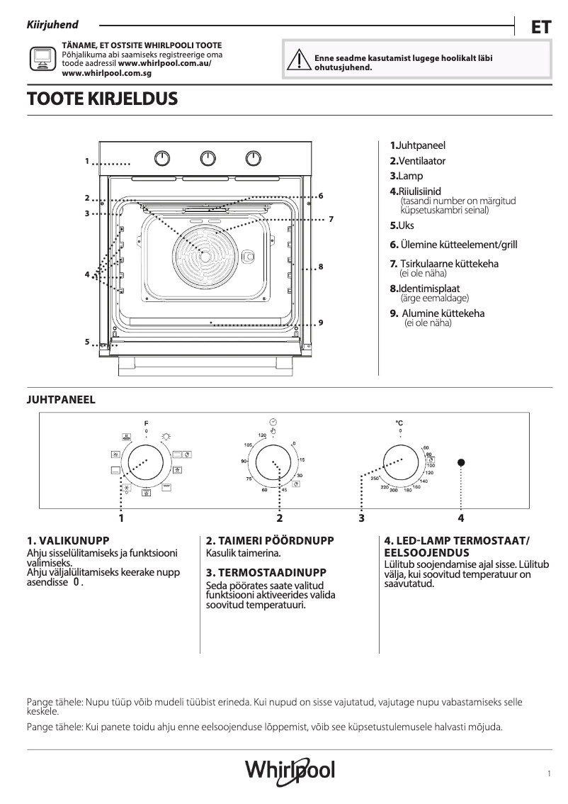 Page 1 de la notice Guide d'installation Whirlpool OMK38HU0B