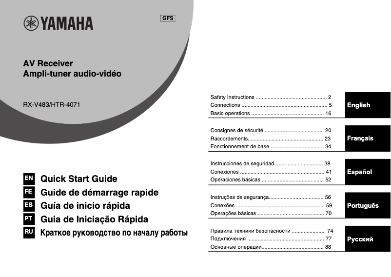 Page 1 de la notice Manuel utilisateur Yamaha MusicCast RX-V483