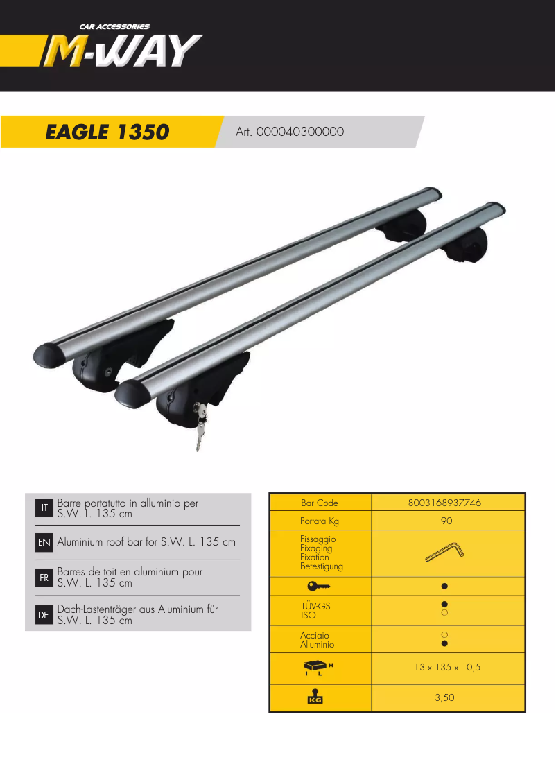 Page n°1 - Manuel utilisateur M-Way EAGLE 1350