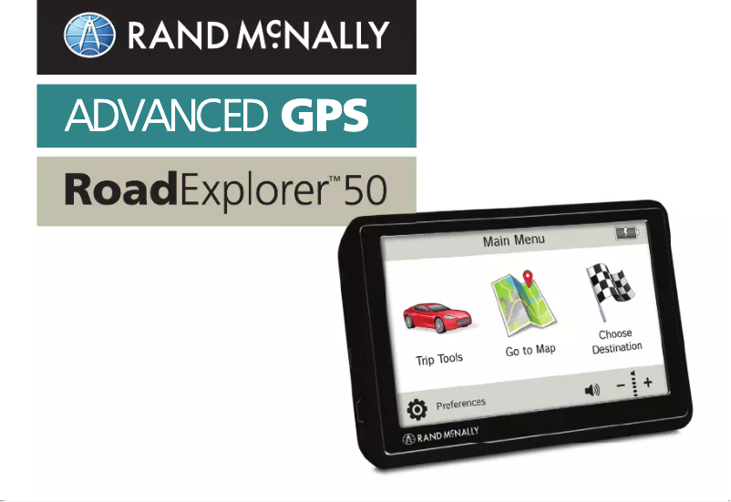 Page n°1 - Guide de démarrage rapide Rand McNally RoadExplorer 50
