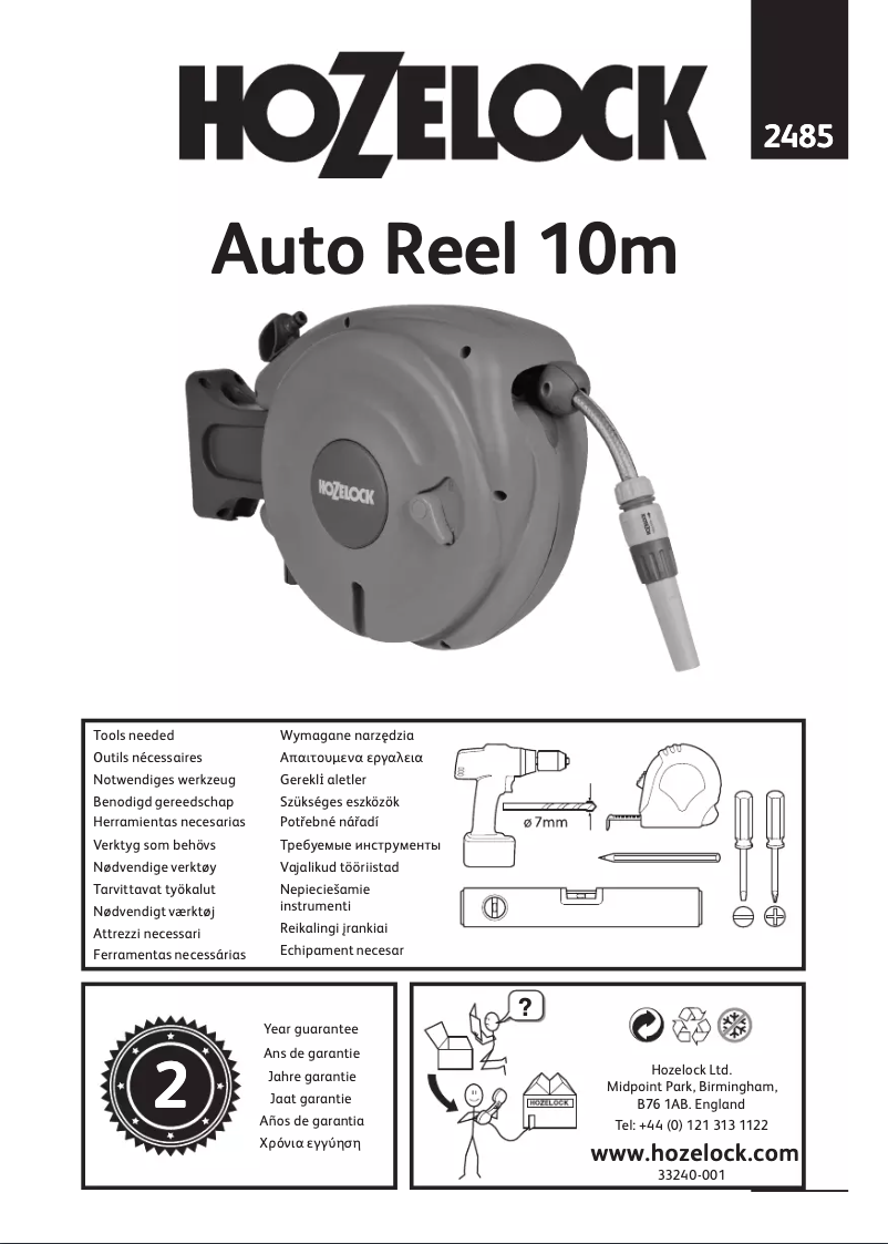 Page 1 de la notice Manuel utilisateur Hozelock Auto Reel 2485