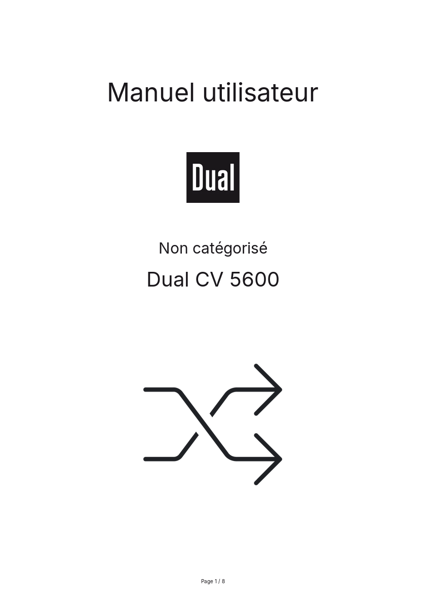 Image de la première page du manuel de l'appareil CV 5600