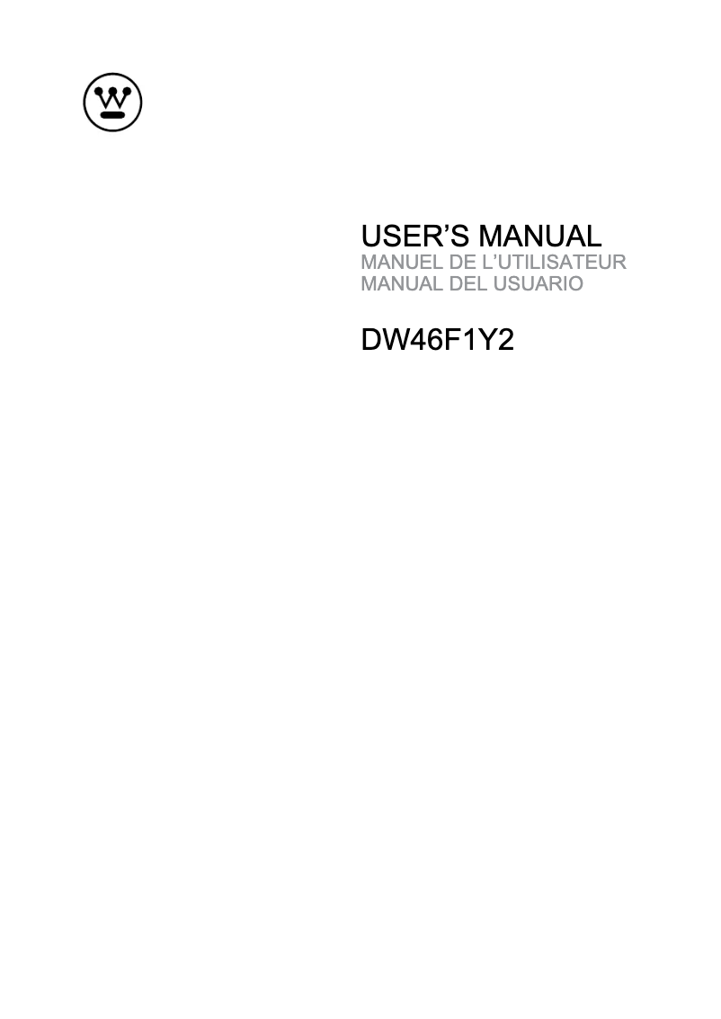 Page 1 de la notice Manuel utilisateur Westinghouse DW46F1Y2