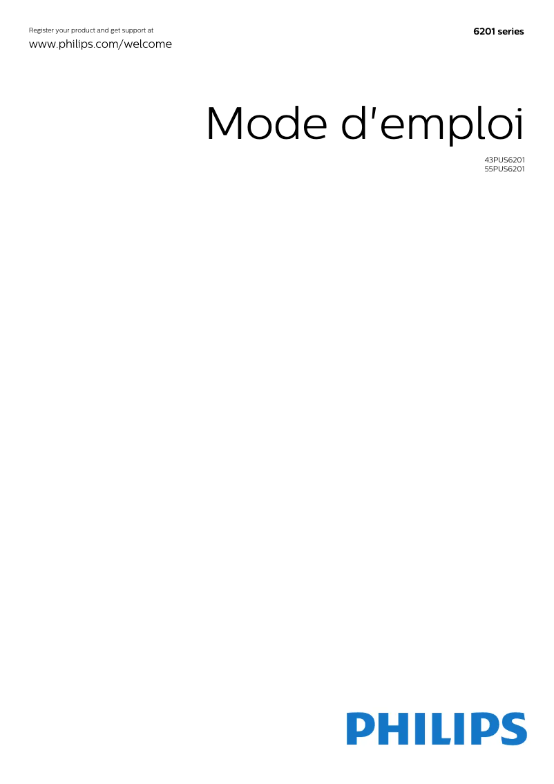 Page n°1 - Manuel utilisateur Philips 6000 series 43PUS6201