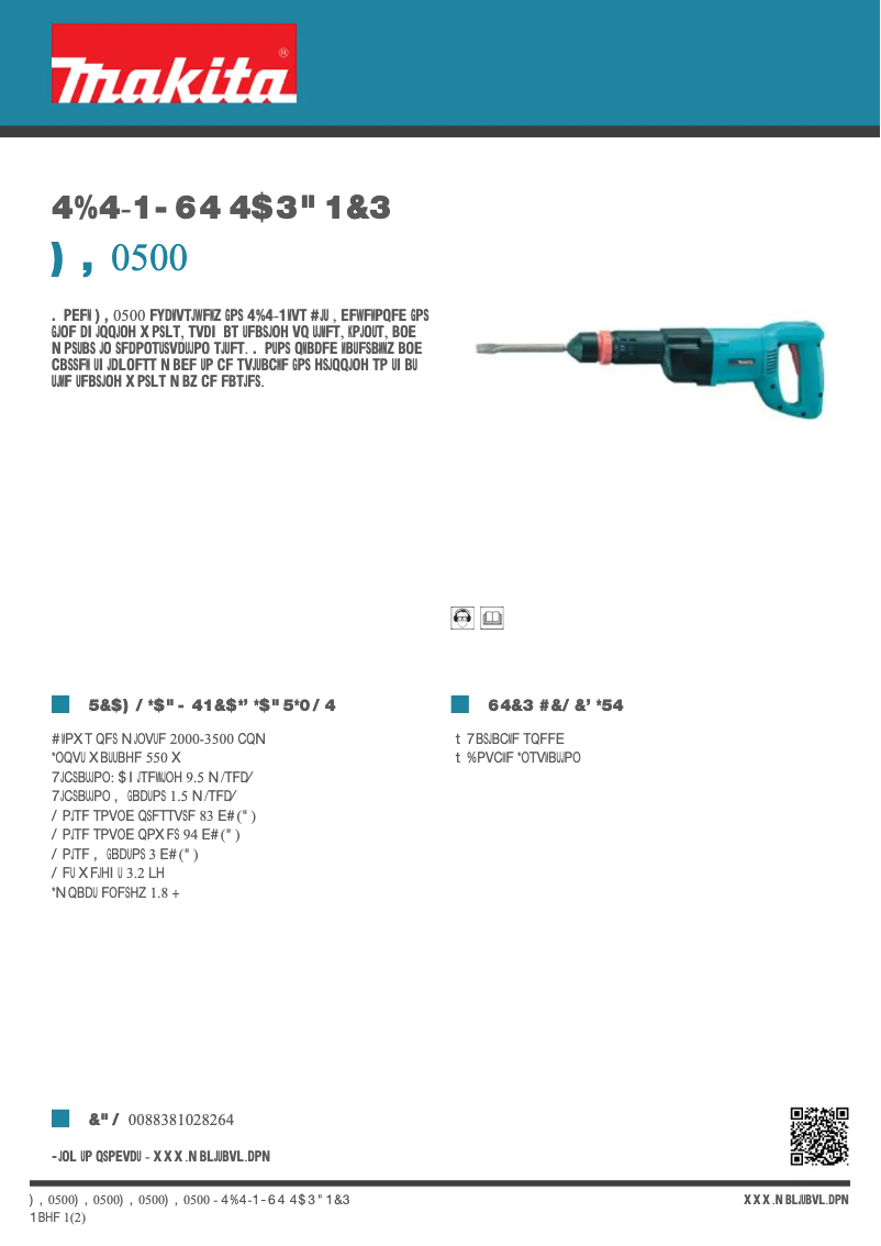 Page n°1 - Fiche technique Makita HK0500