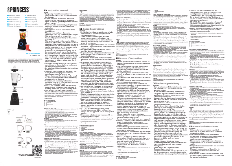 Page 1 de la notice Manuel utilisateur Princess Black Steel 212085