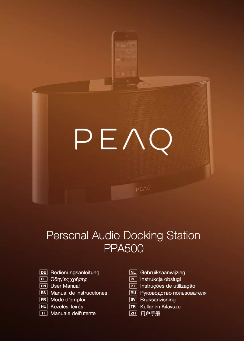 Page n°1 - Manuel utilisateur PEAQ PPA500