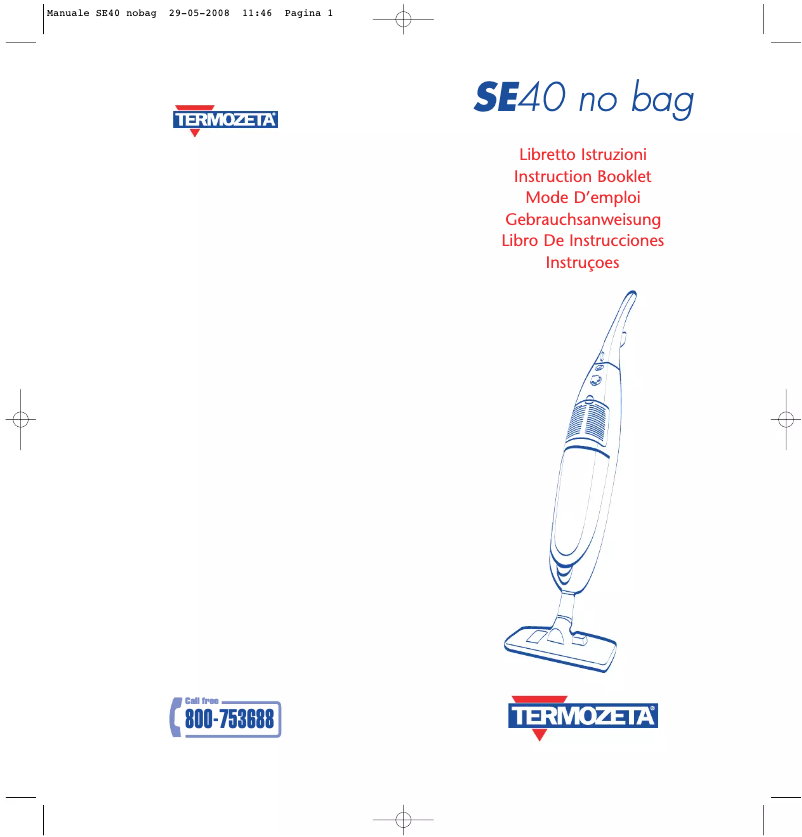 Page 1 of the manual User Manual Termozeta Se 40 No Bag 72127