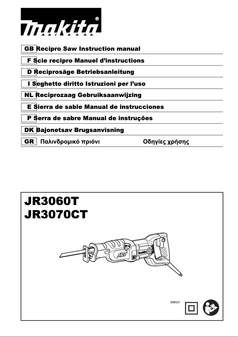 Page n°1 - Manuel utilisateur Makita JR3060T