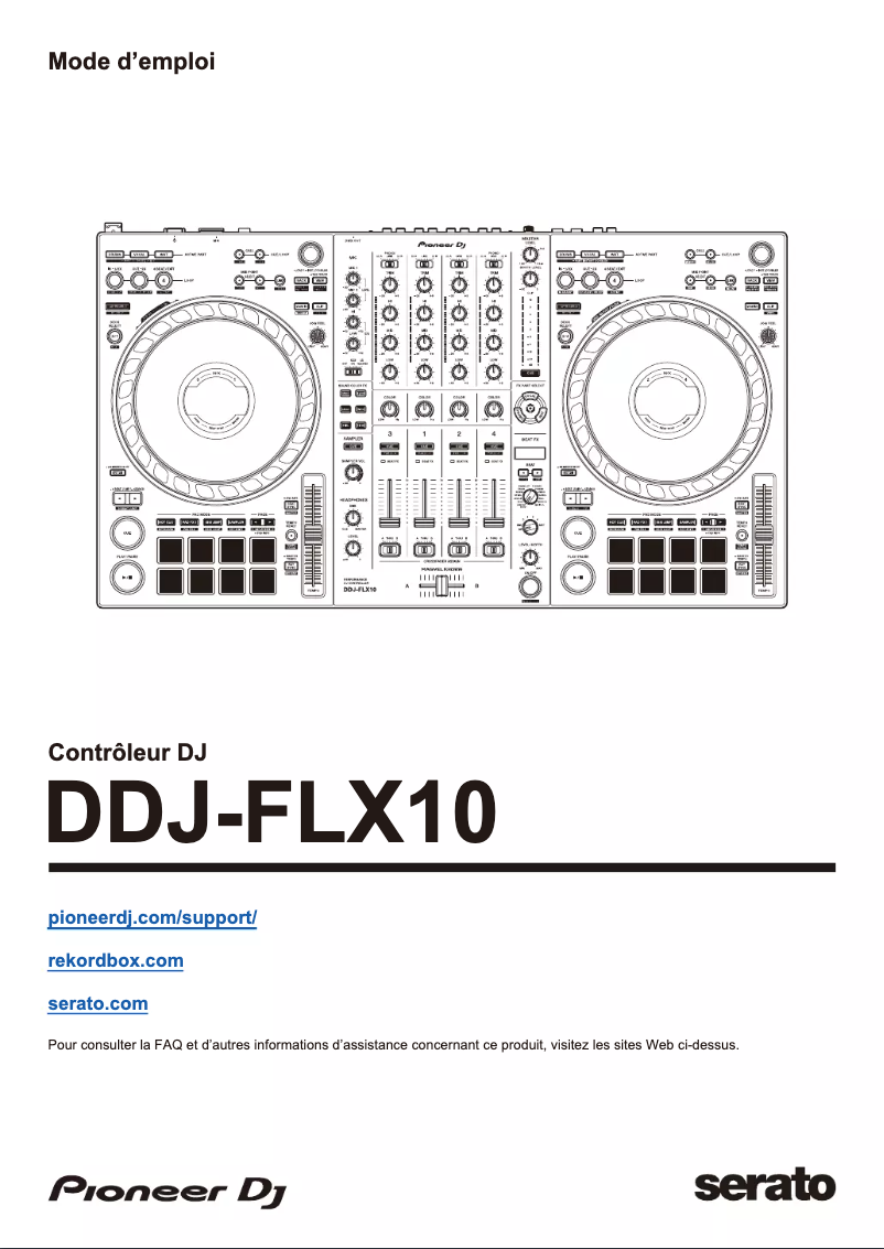 Page 1 de la notice Guide de démarrage rapide Pioneer DDJ-FLX10