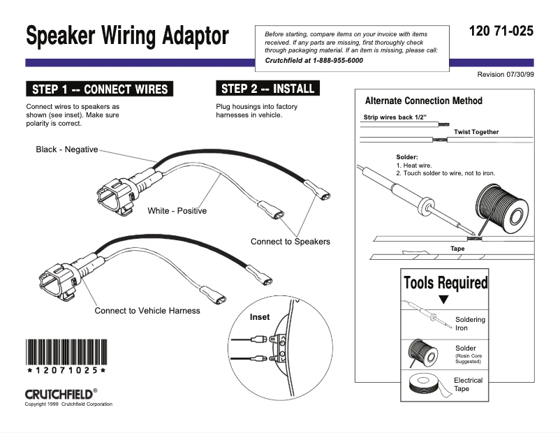 Page n°1 - Manuel utilisateur Metra 71-025