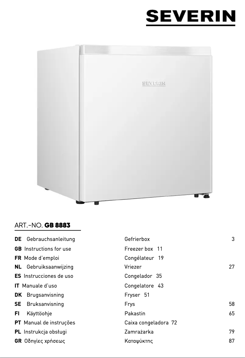 Image de la première page du manuel de l'appareil GB 8883