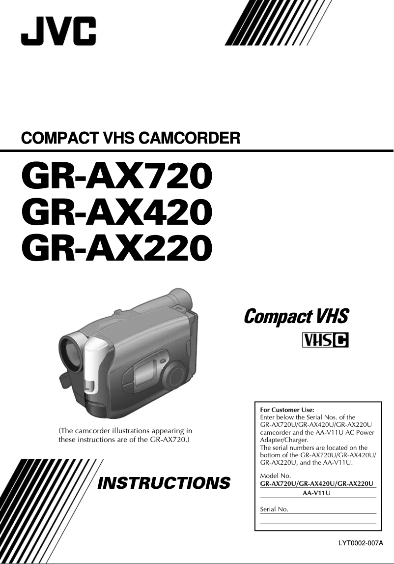 Image de la première page du manuel de l'appareil GR-AX720