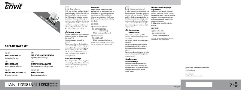 Page n°1 - Manuel utilisateur Crivit IAN 113528