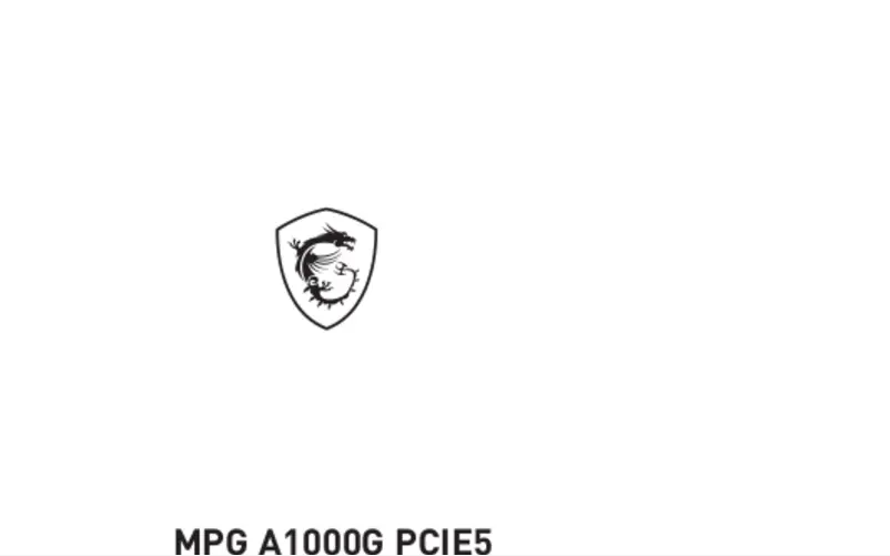Page n°1 - Manuel utilisateur MSI MPG A850G PCIE5