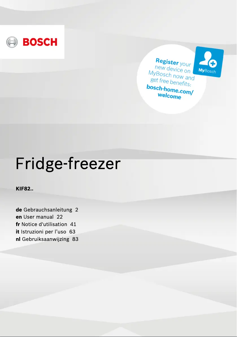 Imagen de la primera página del manual del dispositivo KIF82SD40