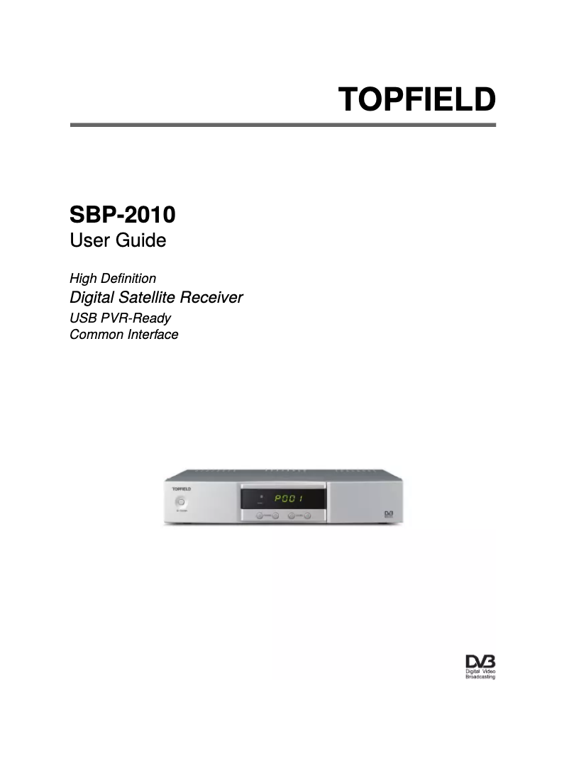 Page n°1 - Manuel utilisateur Topfield SBP-2010