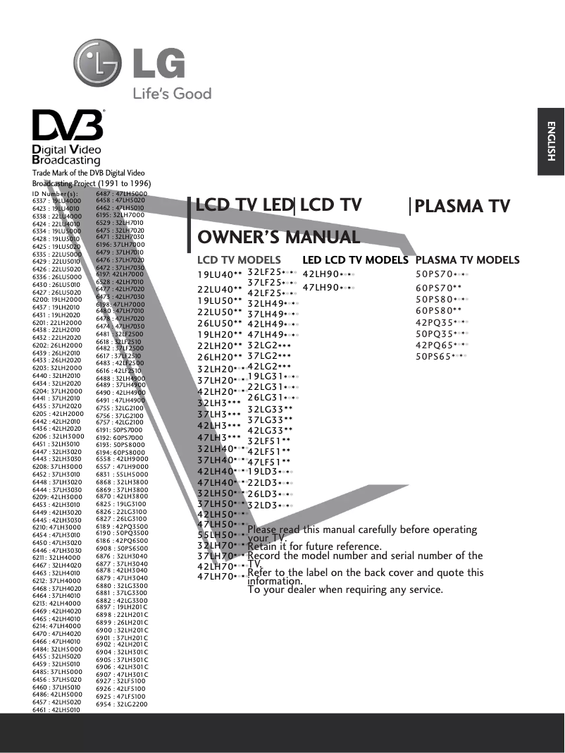 Página 1 del manual Manual de usuario LG 322200