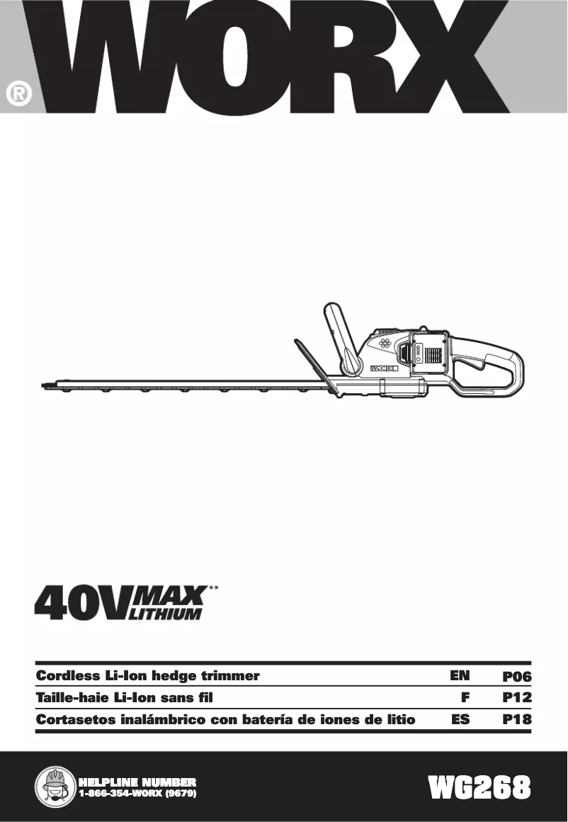 Image de la première page du manuel de l'appareil 40V MaxLithium WG268