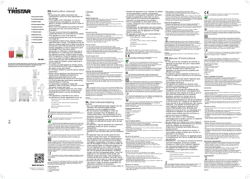 Page 1 de la notice Manuel utilisateur TriStar MX-4801