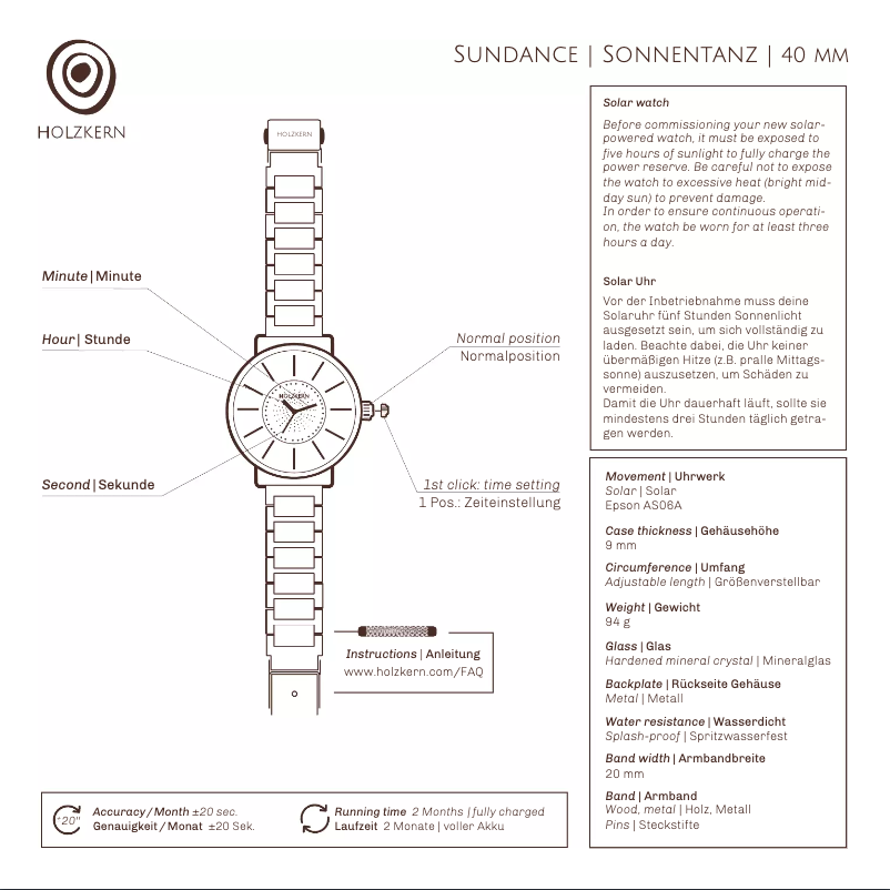 Page n°1 - Manuel utilisateur Holzkern Parhelion