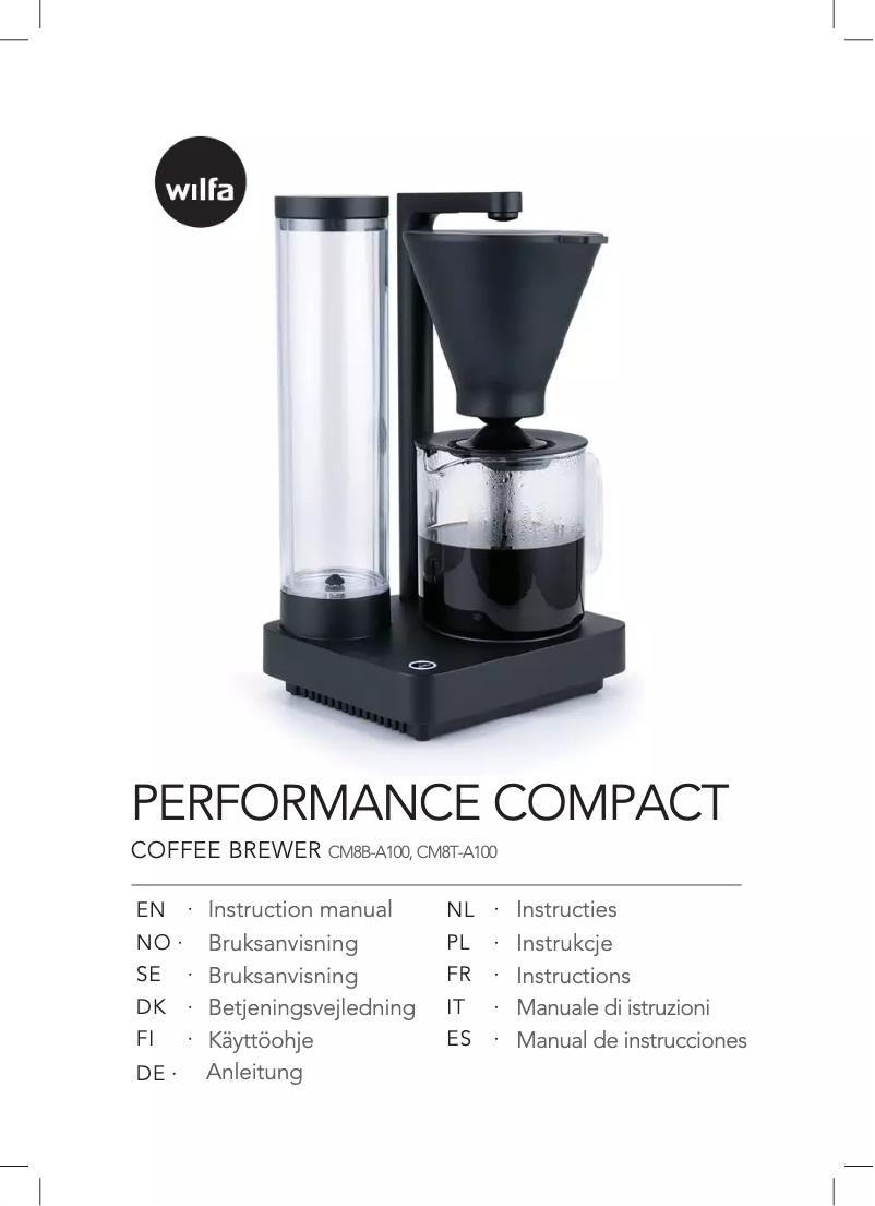 Image de la première page du manuel de l'appareil Performance Compact CM8B-A100