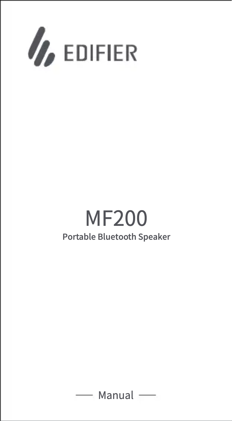 Page 1 de la notice Manuel utilisateur Edifier MF200